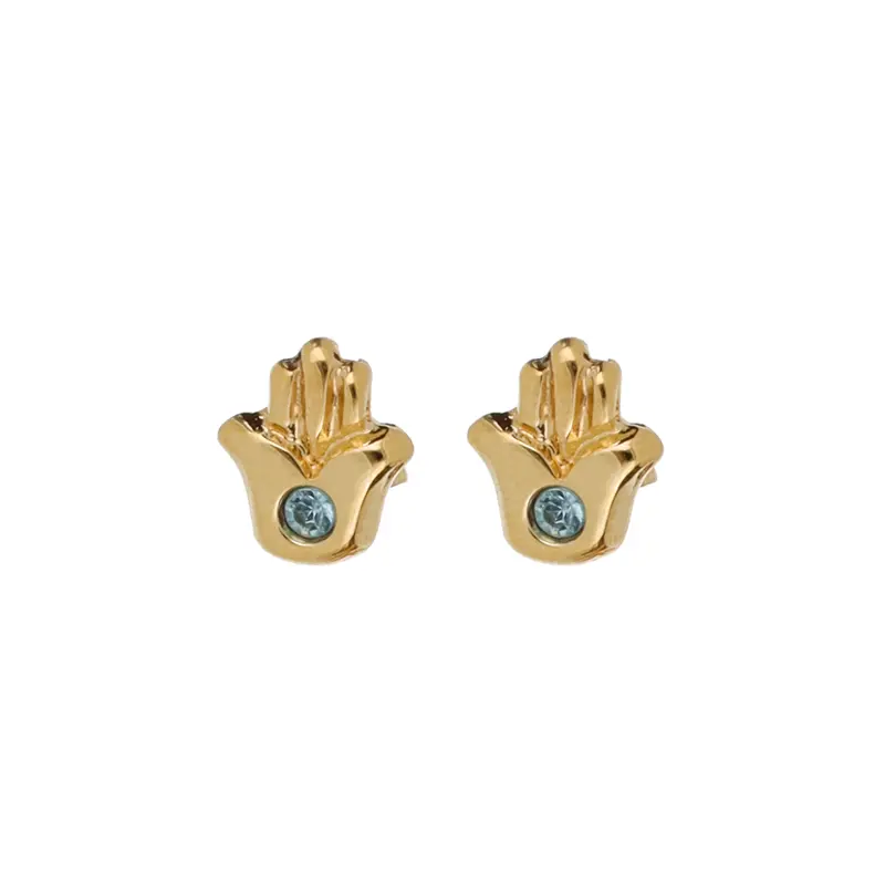 3984A Broquel Mano Hamsa C/Cristal Azul