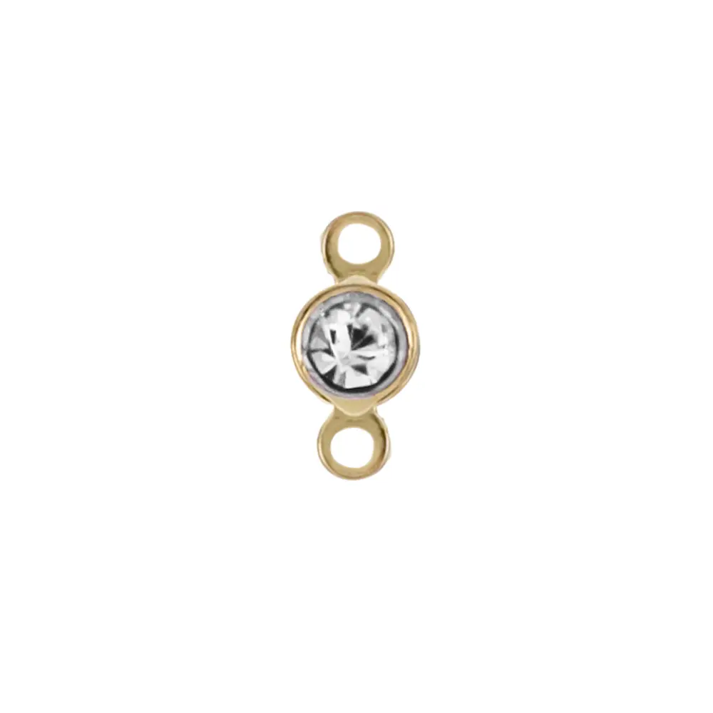 8143BC Terminal Mini Cristal Blanco 2 Asas  6 Pz