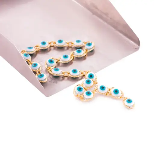 [8130BA] 8130BA Ojitos Blanco Con Azul 